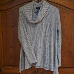 Jones New York Light Gray Cowl Neck Sweater